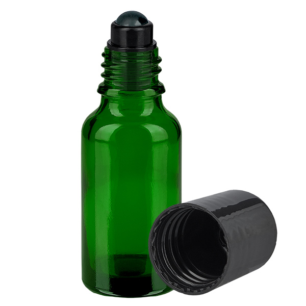 Frasco roll-on 20ml negro tapón estándar GreenLine UT18/20