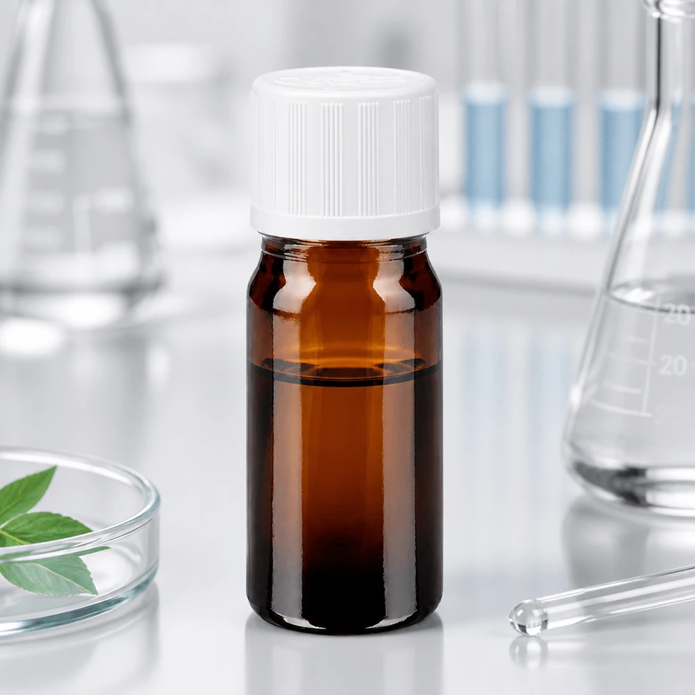 Botella de farmacia marrón 5ml tapón de rosca blanco estándar a prueba de niños Frasco de farmacia de 5 ml de vidrio ámbar con tapón de rosca blanco y cierre de seguridad para niños, en el laboratorio