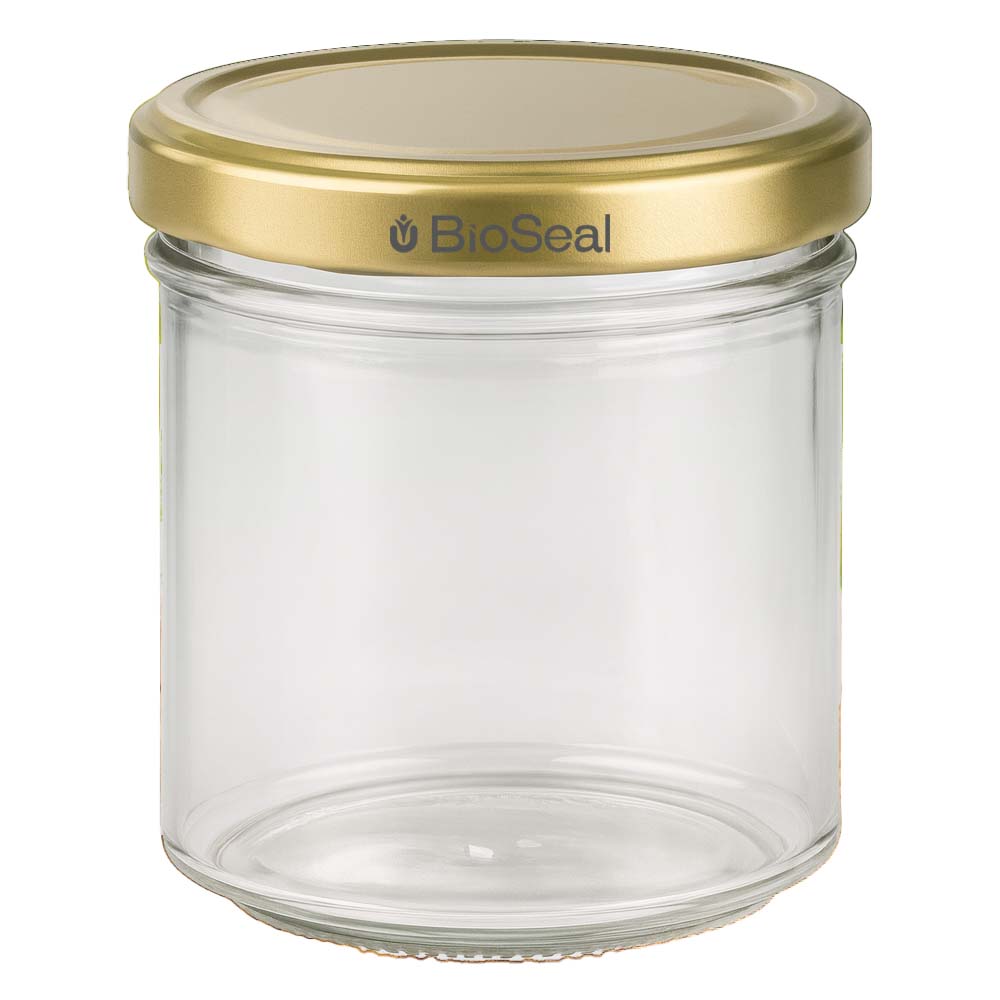 Tarro para miel de 200 g con tapa dorada BioSeal UNiTWIST