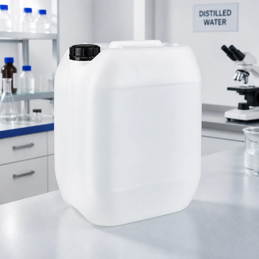Bidón 10 litros con tapón de rosca a prueba de manipulaciones Bidón de laboratorio de 10 litros fabricado en plástico HDPE para agua destilada destinada a usos científicos