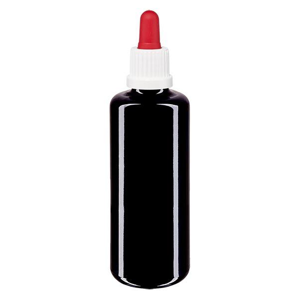 Botella de farmacia violeta pipeta 50ml blanco/rojo tapón inviolable Botella de farmacia violeta pipeta 50ml blanco/rojo tapón inviolable