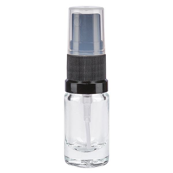 Botella de farmacia transparente 5ml con tapón pulverizador negro Botella de farmacia transparente 5ml con tapón pulverizador negro
