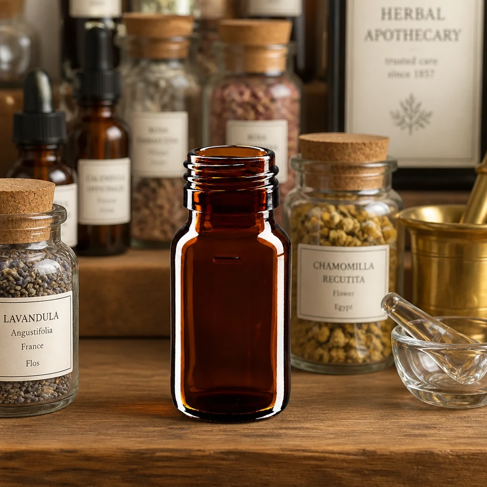 Frasco medicinal 30ml marrón, sin tapón PP28 ApoGlas Frasco compacto de vidrio marrón de 30 ml PP28 para extractos de hierbas y remedios naturales