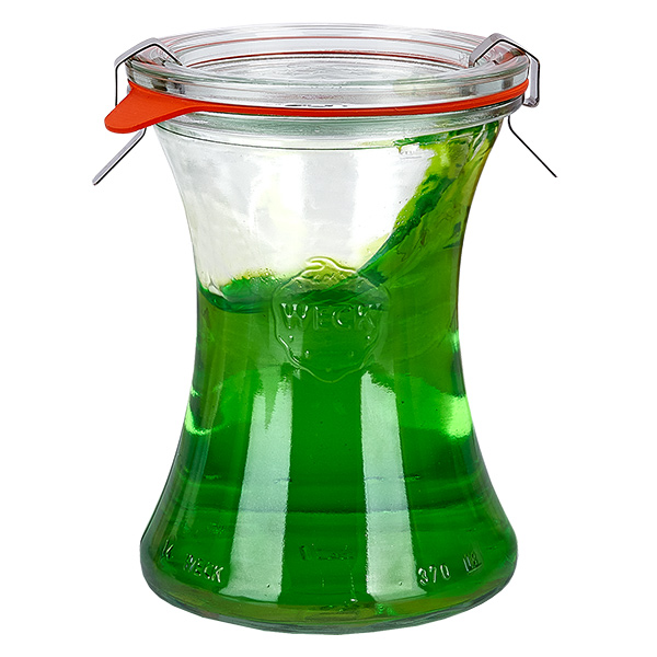 Juego de 18 tarros Weck 370ml tarro delicatessen con 18 tapas de cristal Juego de 18 tarros Weck 370ml tarro delicatessen con 18 tapas de cristal