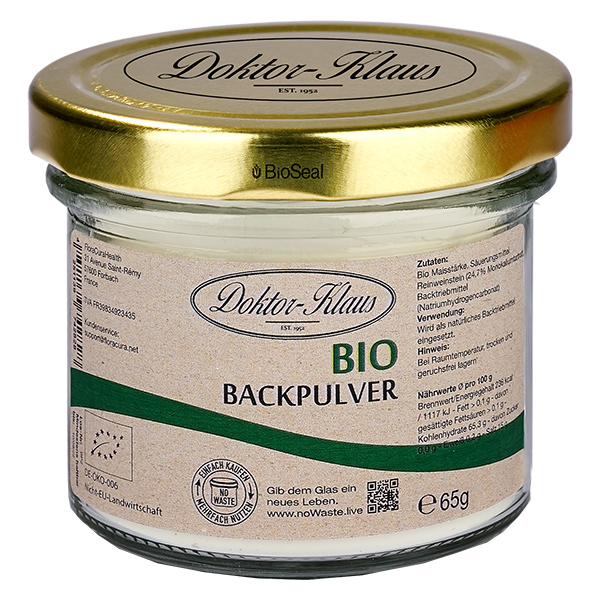 Polvo de hornear orgánico 65g Doktor-Klaus noWaste Polvo de hornear orgánico 65g Doktor-Klaus noWaste