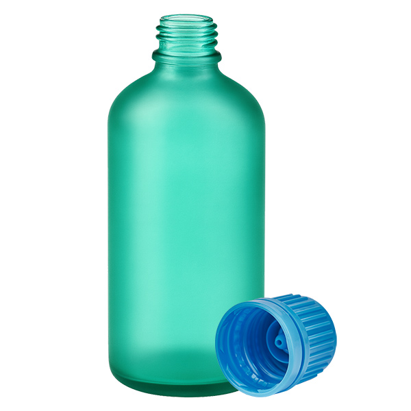 Frasco de 100 ml con tapón de rosca de 11 mm azul GreenLine UT18/100 Frasco de 100 ml con tapón de rosca de 11 mm azul GreenLine UT18/100
