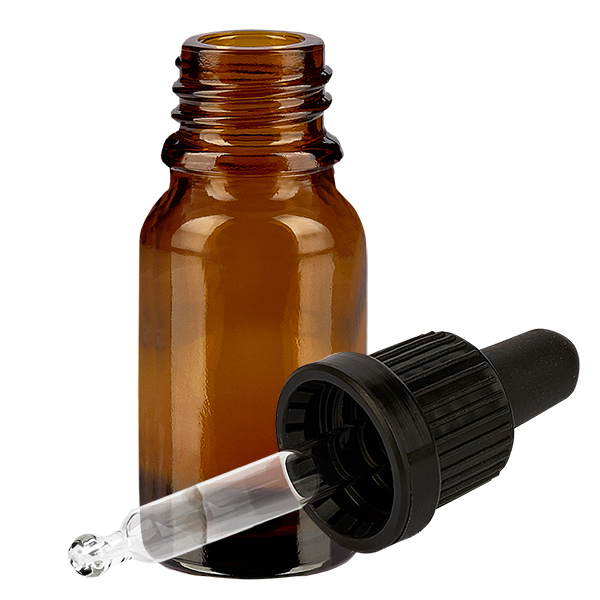 Frasco pipeta 10ml cierre inviolable negro BrownLine UT18/10