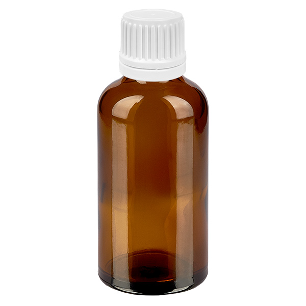 Frasco gotero 50ml 0.7mm blanco cierre inviolable BrownLine UT18/50