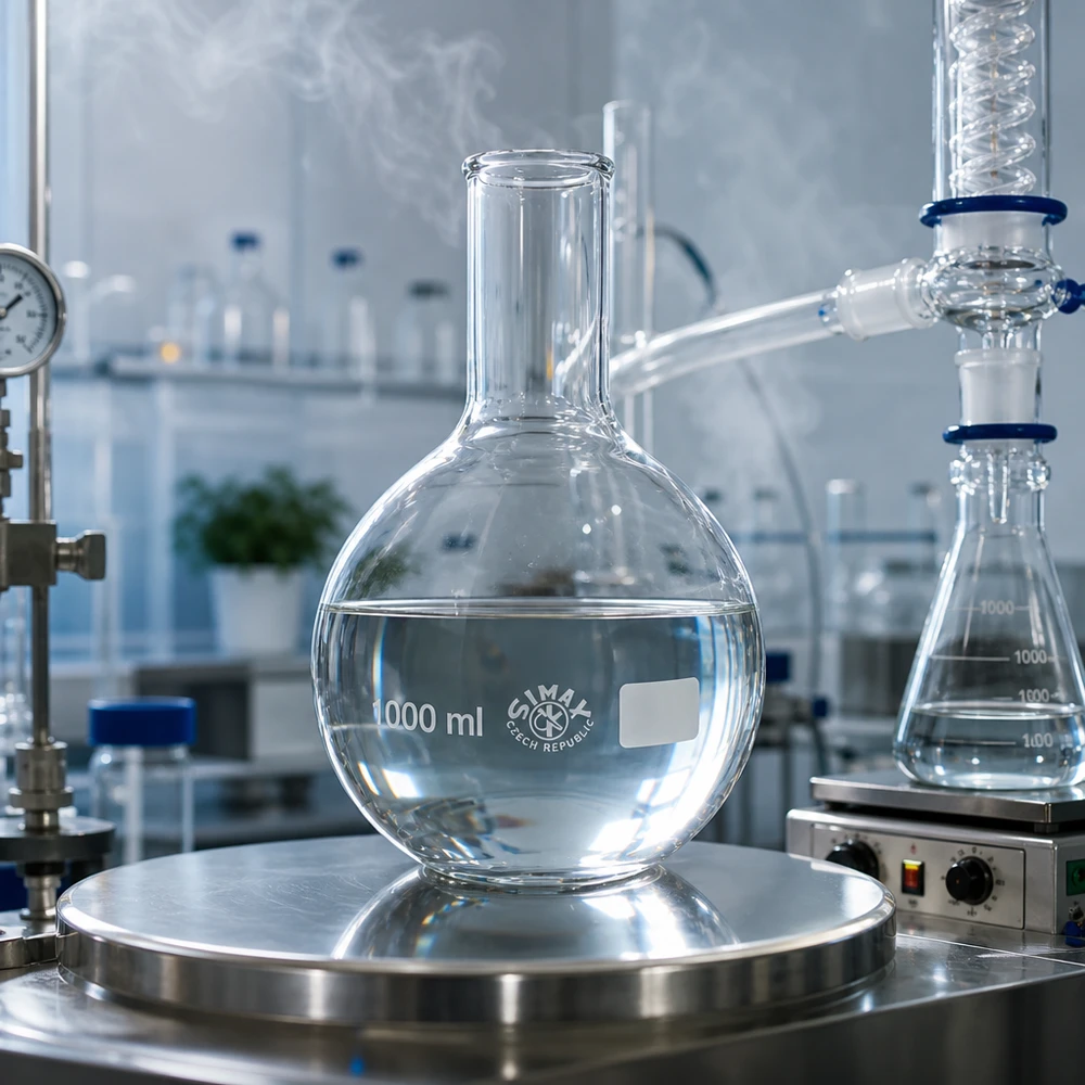 Matraz Erlenmeyer de 1000 ml y cuello estrecho de alta calidad con graduación para la medición precisa del volumen en el laboratorio