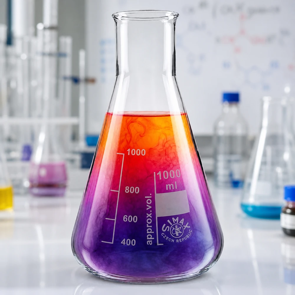 Matraz Erlenmeyer resistente al calor de 200 ml y cuello ancho para calentar y destilar en el laboratorio