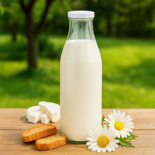 Botella de vidrio de 1000 ml + tapa BasicSeal blanca UNiTWIST