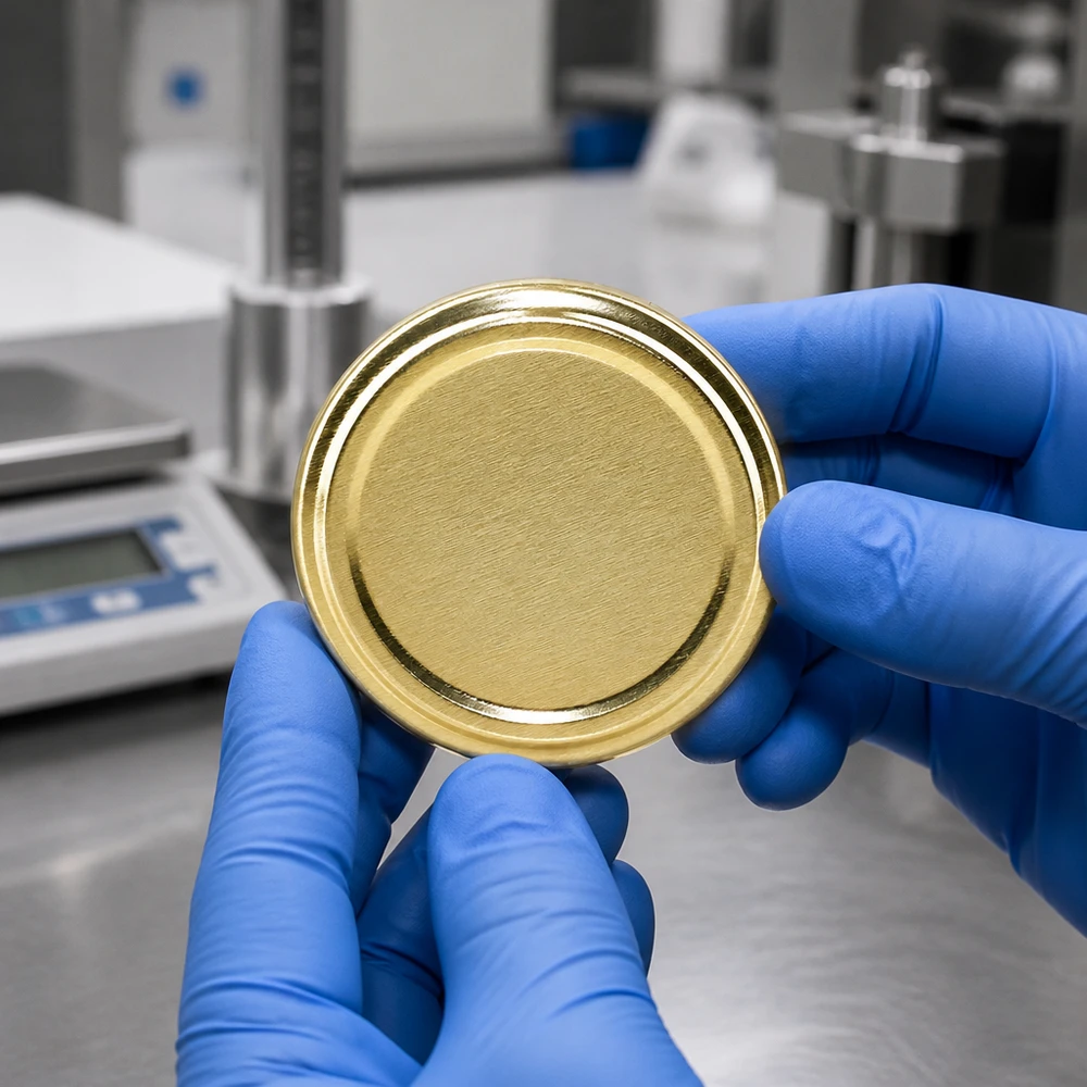 UNiTWIST TO58 dorado, BioSeal, sin BPA, unitemp Pruebas de laboratorio de la tapa dorada TO58 Twist-Off UNiTWIST BioSeal BPA-NI unitemp: control de calidad