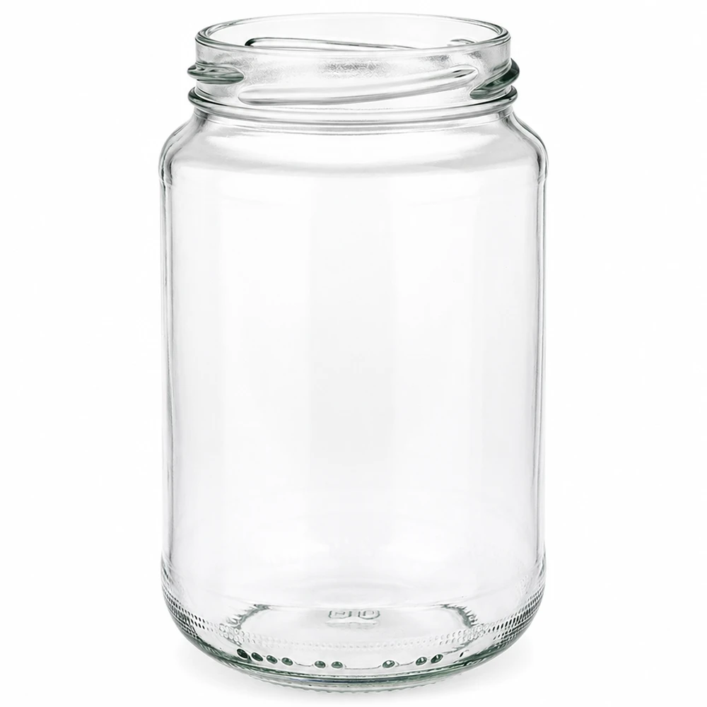 Tarro redondo de 375ml sin tapa (TO63) UNiTWIST UNiTWIST Runda375 tarro redondo 375ml TO63 tarro vacío de cristal transparente con rosca para conservas