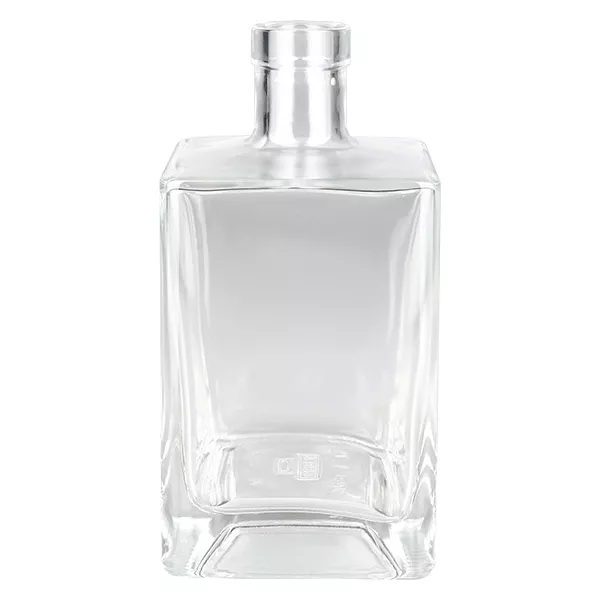 Botella de vidrio de 700 ml «Ben» sin tapón UNiTWIST® Botella de vidrio de 700 ml Ben sin tapón Botella rectangular transparente para bebidas espirituosas UNiTWIST vacía