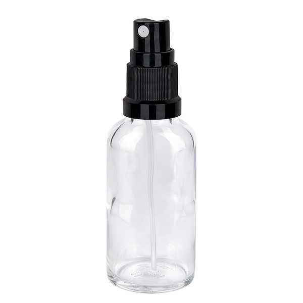Frasco pulverizador de 30 ml negro con tapón estándar ClearLine UT18/30 Frasco pulverizador de 30 ml negro con tapón estándar ClearLine UT18/30