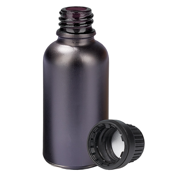Frasco 30ml 11mm tapón rosca negro inviolable BlackLine UT18/30 Frasco 30ml 11mm tapón rosca negro inviolable BlackLine UT18/30