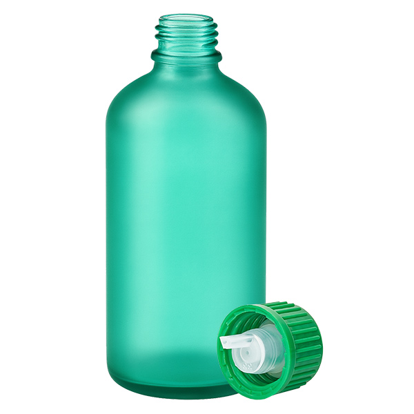 Frasco cuentagotas de 100 ml 0,8 mm verde cierre estándar GreenLine UT18/100 Frasco cuentagotas de 100 ml 0,8 mm verde cierre estándar GreenLine UT18/100