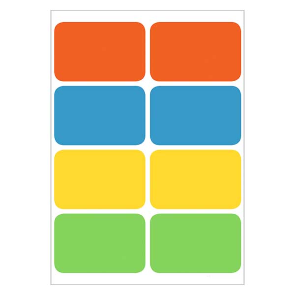 Etiquetas universales de color (32 pegatinas) 26x40mm