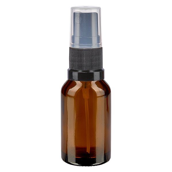 Botella de farmacia marrón 15ml tapón pulverizador negro Botella de farmacia marrón 15ml tapón pulverizador negro