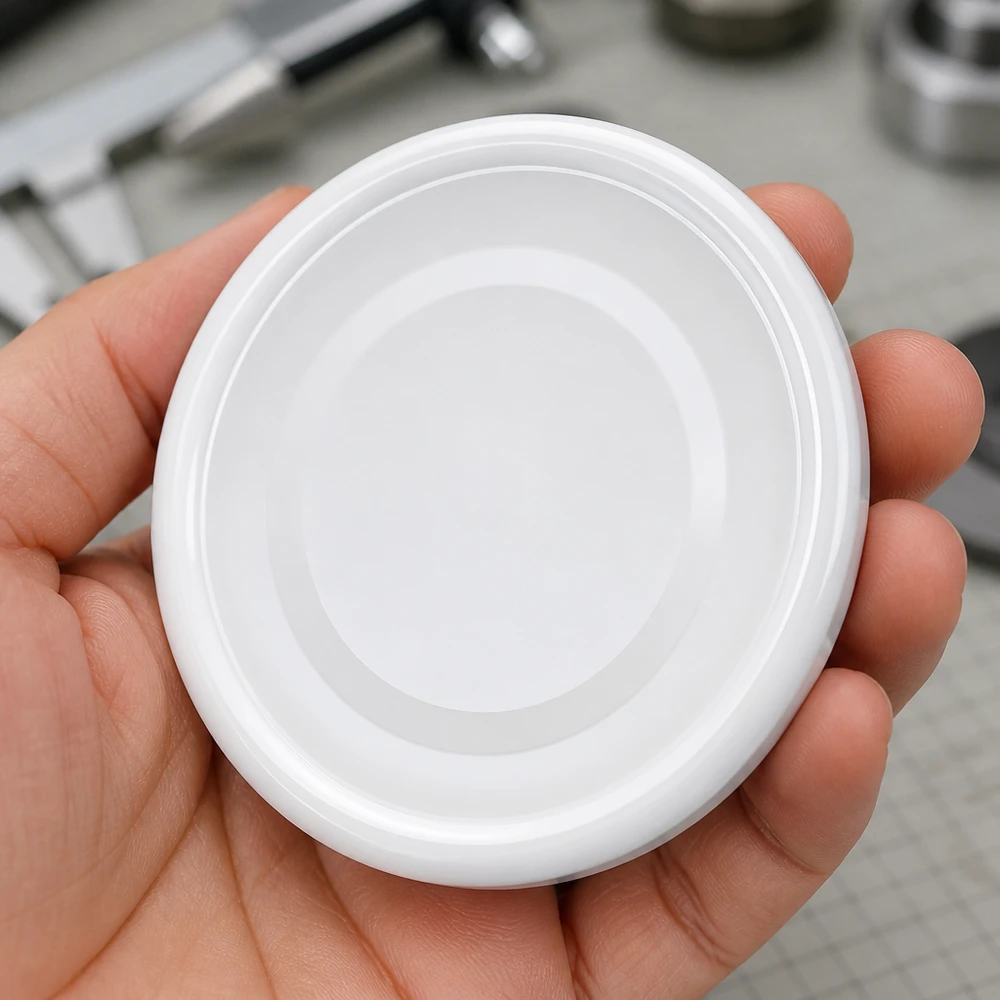 Tapa BasicSeal de 48 mm, blanca (TO48) UNiTWIST Tapa blanca de rosca de 48 mm TO48 BasicSeal UNiTWIST. Vista superior: anillos concéntricos
