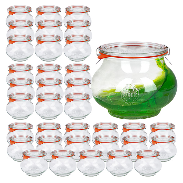 Juego de 36 tarros decorativos Weck de 220ml, vasos de 1/4 litro