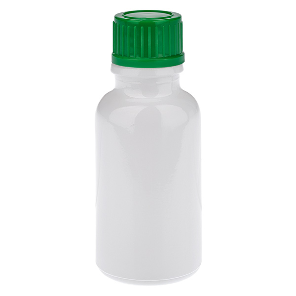 Botella de 20 ml con tapón de rosca verde de 11 mm estándar WhiteLine UT18/20 Botella de 20 ml con tapón de rosca verde de 11 mm estándar WhiteLine UT18/20