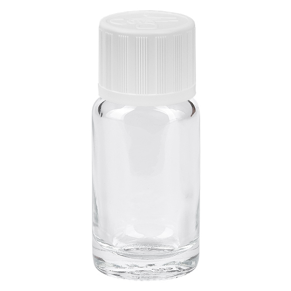 Frasco 10ml 11mm tapón rosca blanco con precinto ClearLine UT18/10 Frasco 10ml 11mm tapón rosca blanco con precinto ClearLine UT18/10