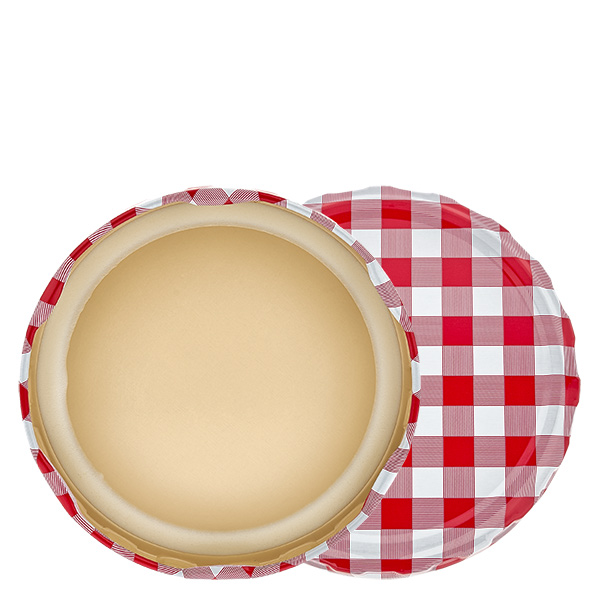Tapa BasicSeal de 82 mm a cuadros rojo/blanco (TO82) UNiTWIST Tapa BasicSeal de 82 mm a cuadros rojo/blanco (TO82) UNiTWIST