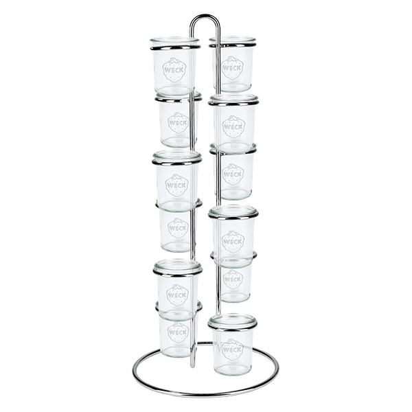 Soporte Vertico12 para 12 vasos WECK Soporte vertical para 12 tarros WECK para un almacenamiento práctico y una organización que ahorra espacio