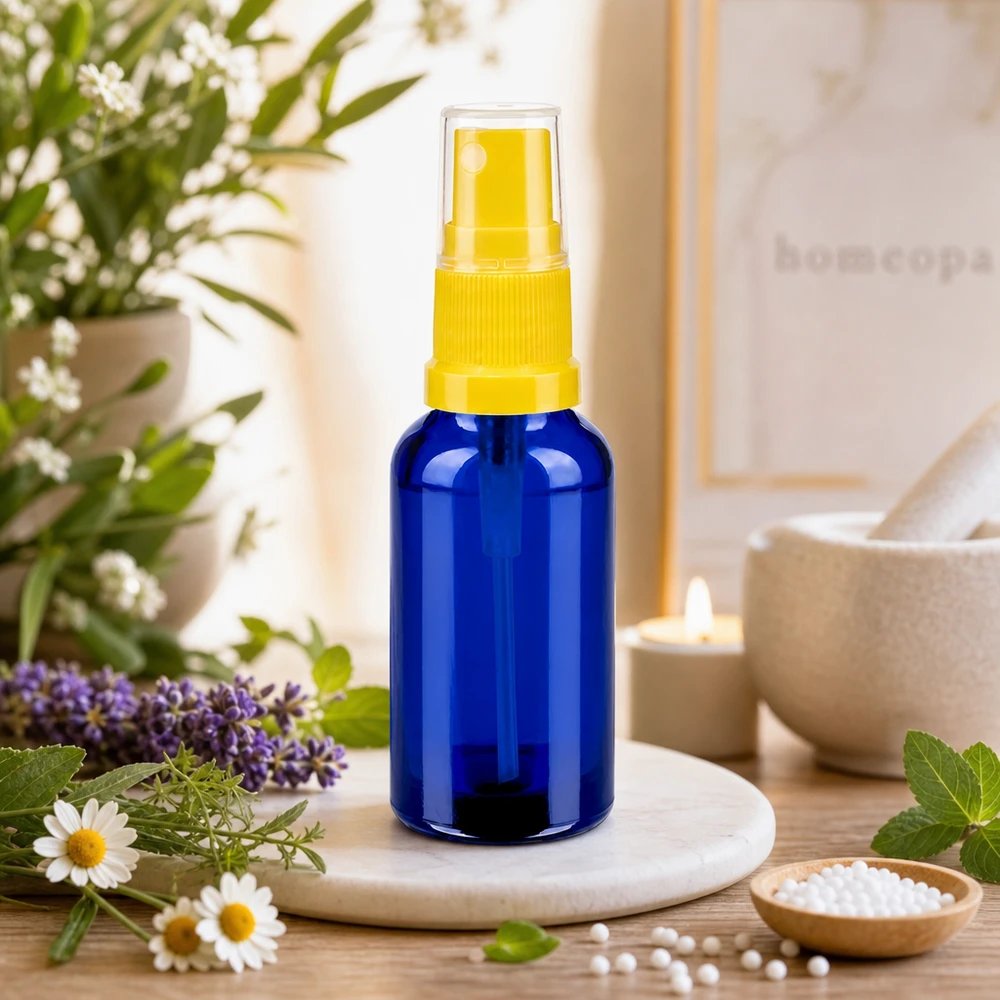 Frasco pulverizador de 30 ml amarillo/transparente tapa estándar BlueLine UT18/30 Pequeño frasco pulverizador de 30 ml fabricado en vidrio resistente, perfecto para viajar y llevar de viaje