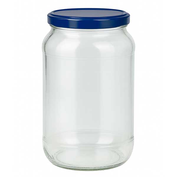 Tarro redondo 1062ml + tapa BasicSeal azul UNiTWIST