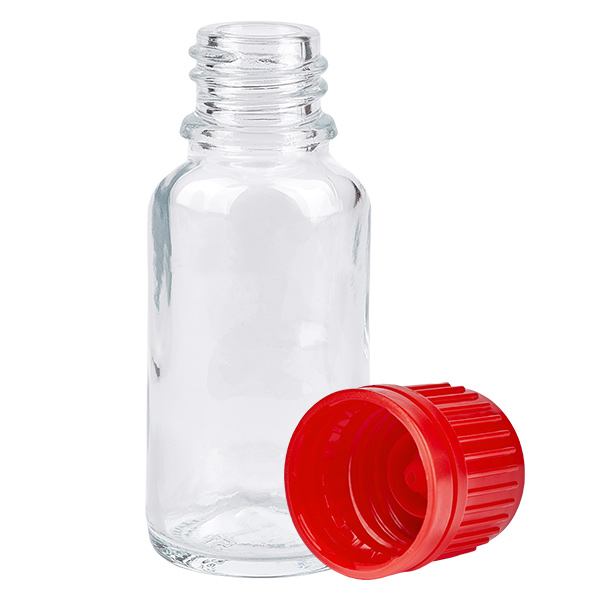 Frasco 20ml tapón rosca 11mm rojo inviolable ClearLine UT18/20 Frasco 20ml tapón rosca 11mm rojo inviolable ClearLine UT18/20