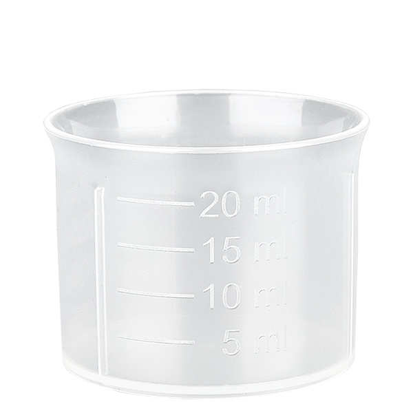 Vaso dosificador transparente de 20 ml con escala ApoGlas