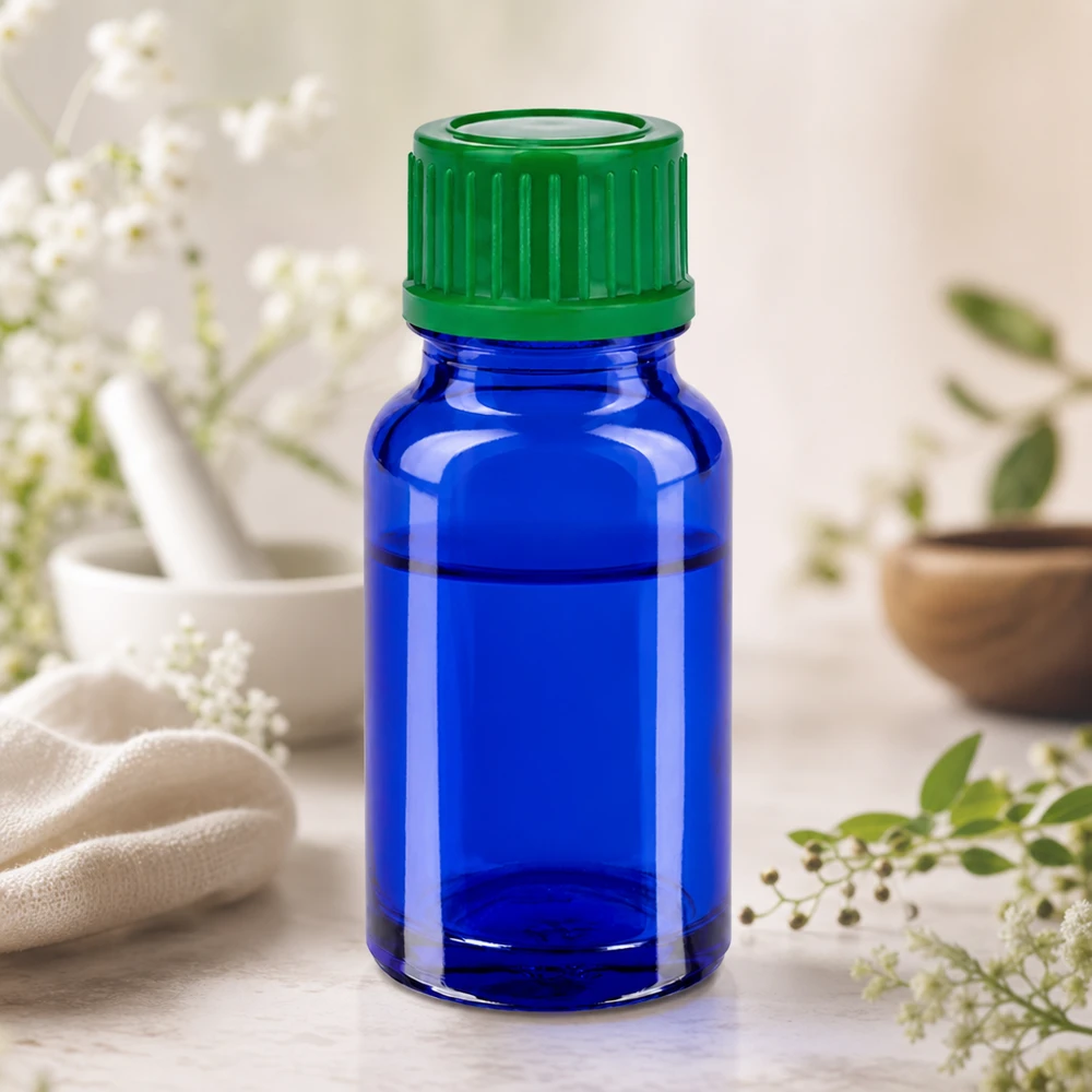 Botella 10ml 11mm tapón rosca verde estándar BlueLine UT18/10 Frasco de 10 ml BlueLine UT18/10 de vidrio de alta calidad con tapón estándar verde de 11 mm