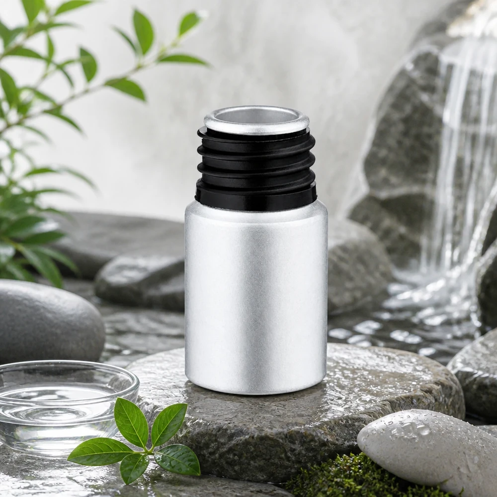 Frasco de aluminio de 10 ml de alta calidad con una robusta capa decapante para el almacenamiento seguro de líquidos