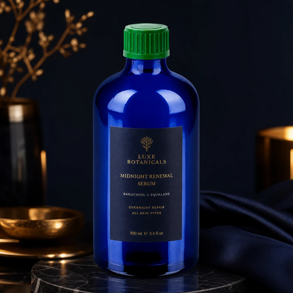 Frasco cuentagotas de 100 ml 0,8 mm verdeCierre estándar BlueLine UT18/100 Robusta botella de vidrio azul de 100 ml con tapón de plástico verde resistente para un almacenamiento seguro