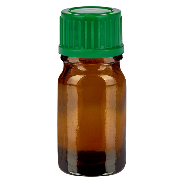 Frasco de 5 ml con tapón de rosca de 11 mm verde Estándar BrownLine UT18/5