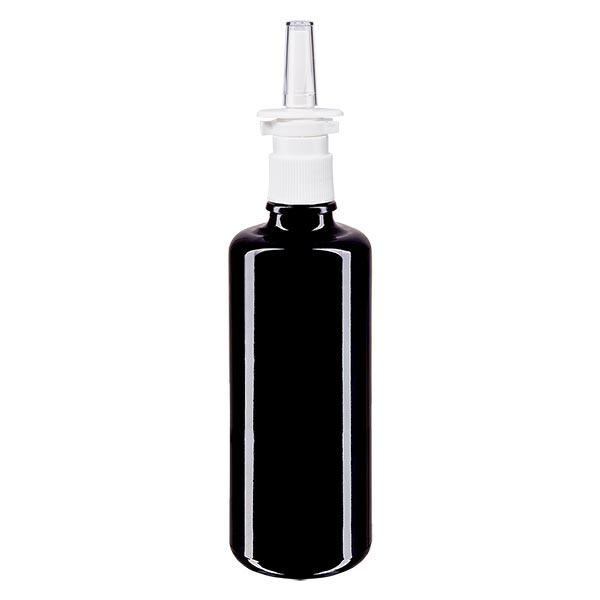 Botella de farmacia violeta 50ml atomizador nasal blanco estándar Botella de farmacia violeta 50ml atomizador nasal blanco estándar
