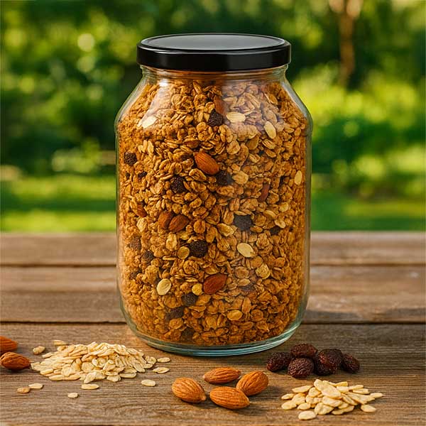 Tarro redondo de 2650 ml con tapa BasicSeal negra UNiTWIST