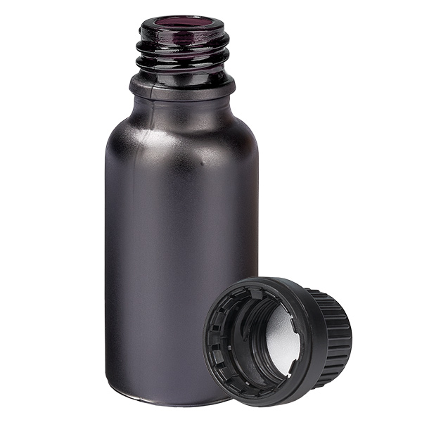 Botella 20ml 11mm tapón rosca negro inviolable BlackLine UT18/20 Botella 20ml 11mm tapón rosca negro inviolable BlackLine UT18/20