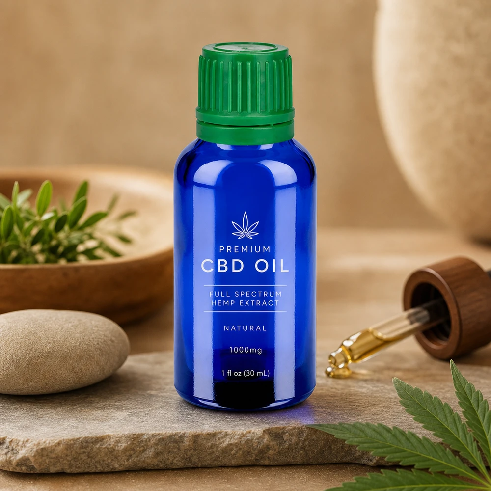 Frasco cuentagotas de 30 ml con dosificación precisa y tapón verde a prueba de niños para el aceite de CBD