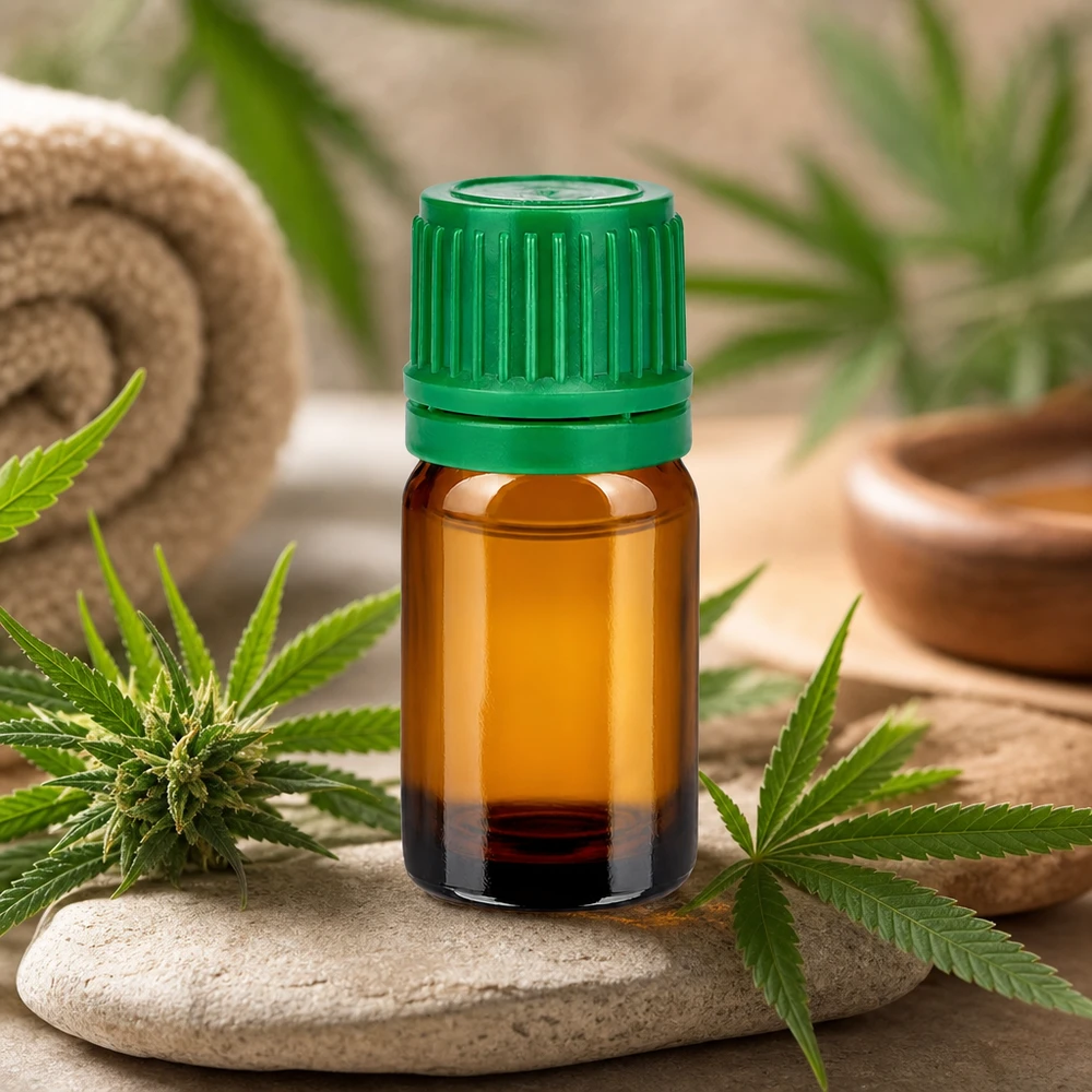 Frasco de farmacia de vidrio ámbar de 5 ml con tapón verde a prueba de manipulaciones para un almacenamiento seguro