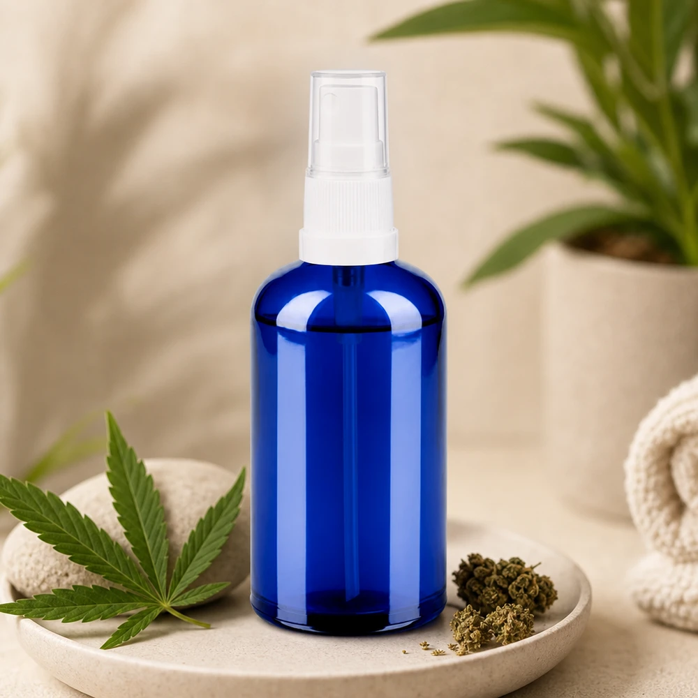 Pulverizador transparente BlueLine de 100 ml con atomizador blanco para aplicaciones profesionales
