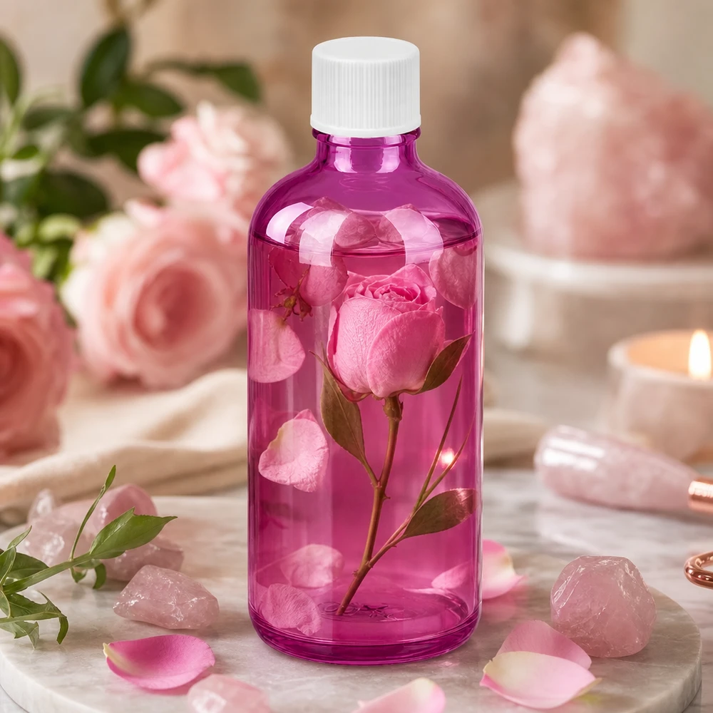 Elegante frasco de 100 ml en color morado con tapón SV blanco para productos de belleza de alta calidad