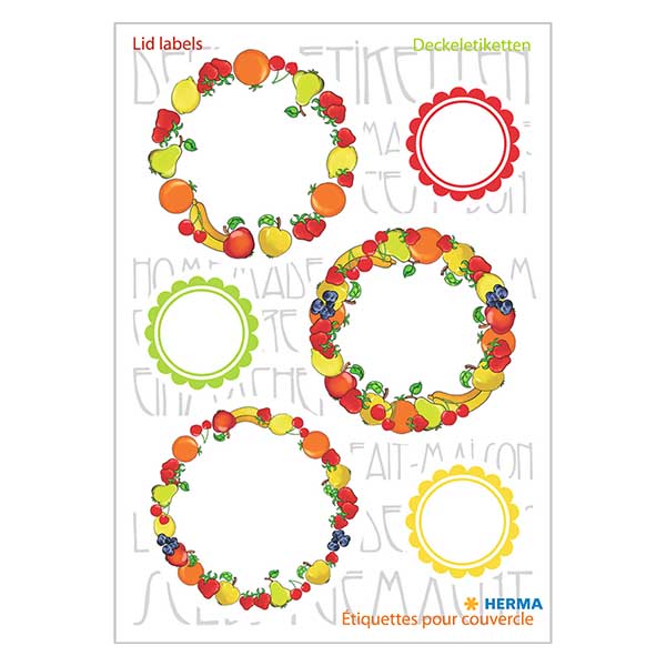 Etiquetas para tapas "Fruta" (18 pegatinas) ø24/43mm Etiquetas para tapas "Fruta" (18 pegatinas) ø24/43mm