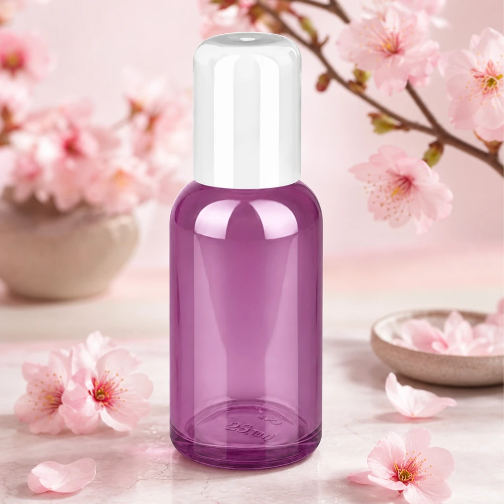 Frasco glóbulo 30ml blanco estándar PurpleLine UT18/30 Frasco de cristal violeta de 30 ml con sistema roll-on para dosificar fácilmente los productos cosméticos