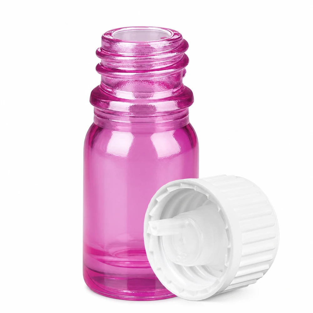Frasco cuentagotas 5ml blanco 0,9mm estándar PurpleLine UT18/5 Frasco cuentagotas de 5 ml abertura dosificadora de 0,9 mm violeta transparente para una aplicación precisa STD PurpleLine