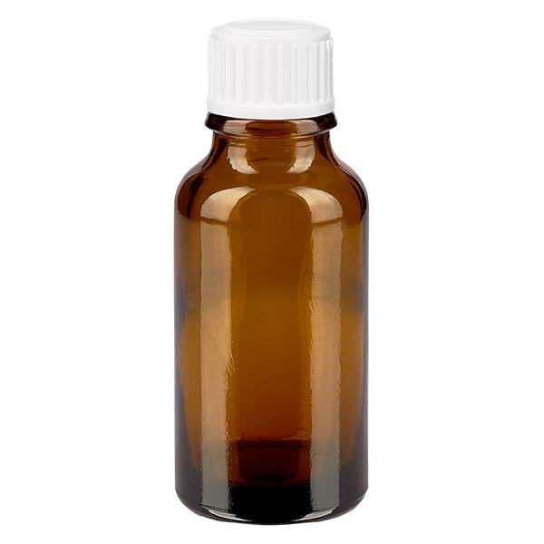 Botella de farmacia marrón 20ml tapón de rosca glóbulos blancos estándar Botella de farmacia marrón 20ml tapón de rosca glóbulos blancos estándar