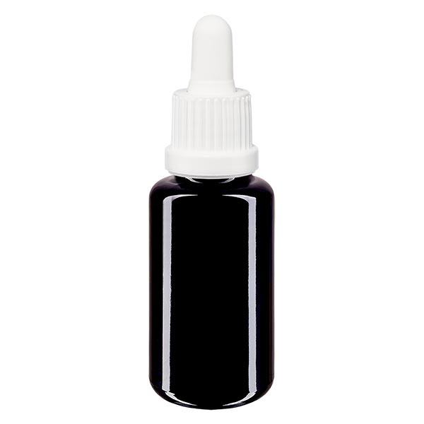 Botella de farmacia púrpura pipeta 20ml cierre inviolable blanco Botella de farmacia púrpura pipeta 20ml cierre inviolable blanco