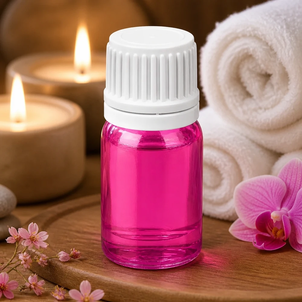 Frasco de aromaterapia PurpleLine de 5 ml con tapón blanco antigoteo para wellness y spa